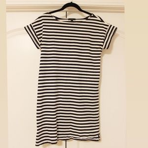 J. Crew Navy and white striped dress